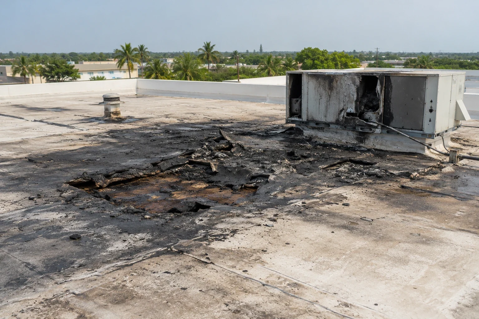 Fire Damage Roof Repair in Hollywood, FL