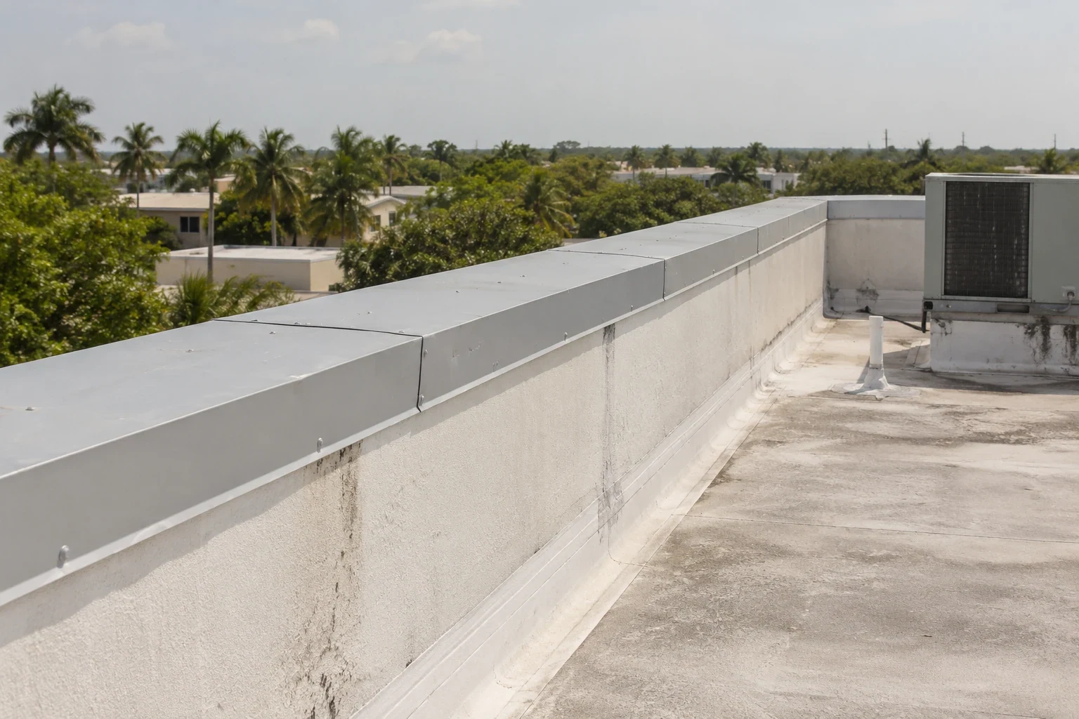 coping, edge metal and gutter